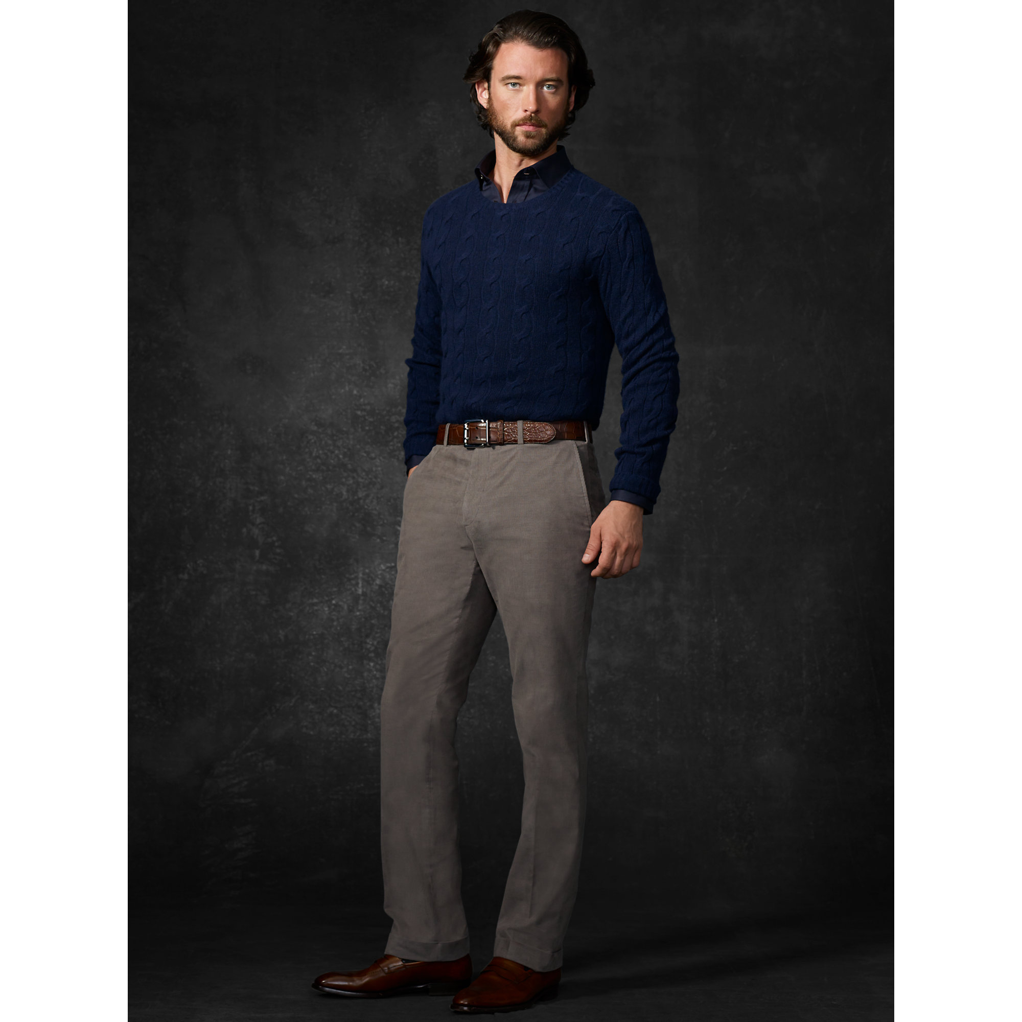 Ralph lauren purple label Cable-Knit Cashmere Sweater in Blue for ...