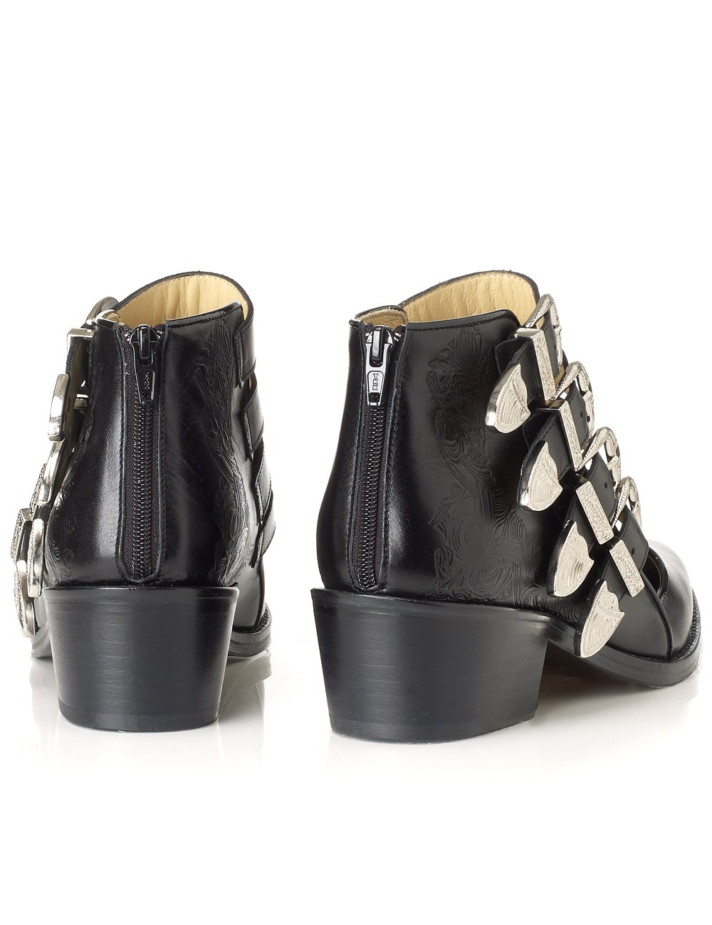 Toga pulla Black Leather Cut Out Shoes in Black | Lyst