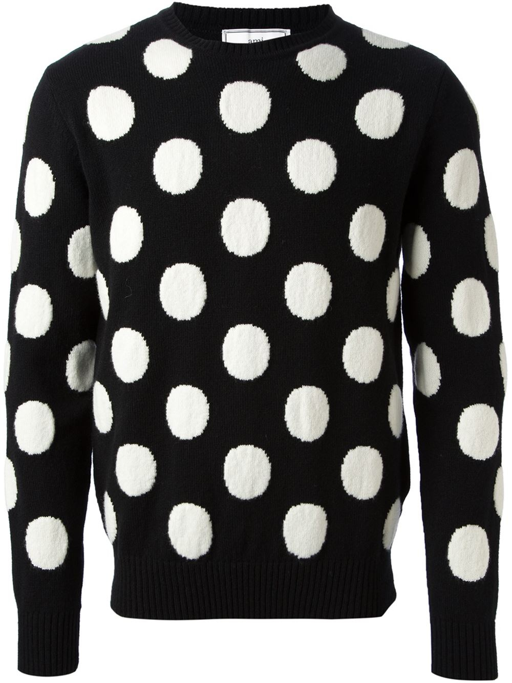 Ami Polka Dot Sweater in Black for Men | Lyst