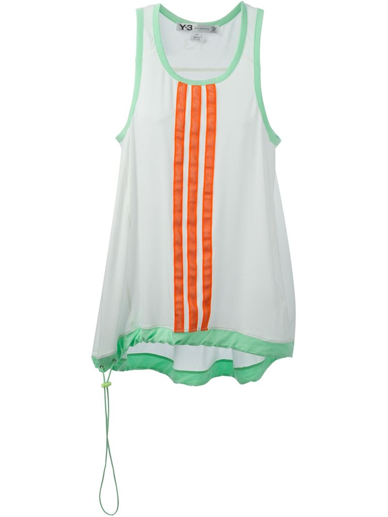 Lyst Y 3 Drawstring Hem Tank Top In White lyst y 3 drawstring hem tank top in white
