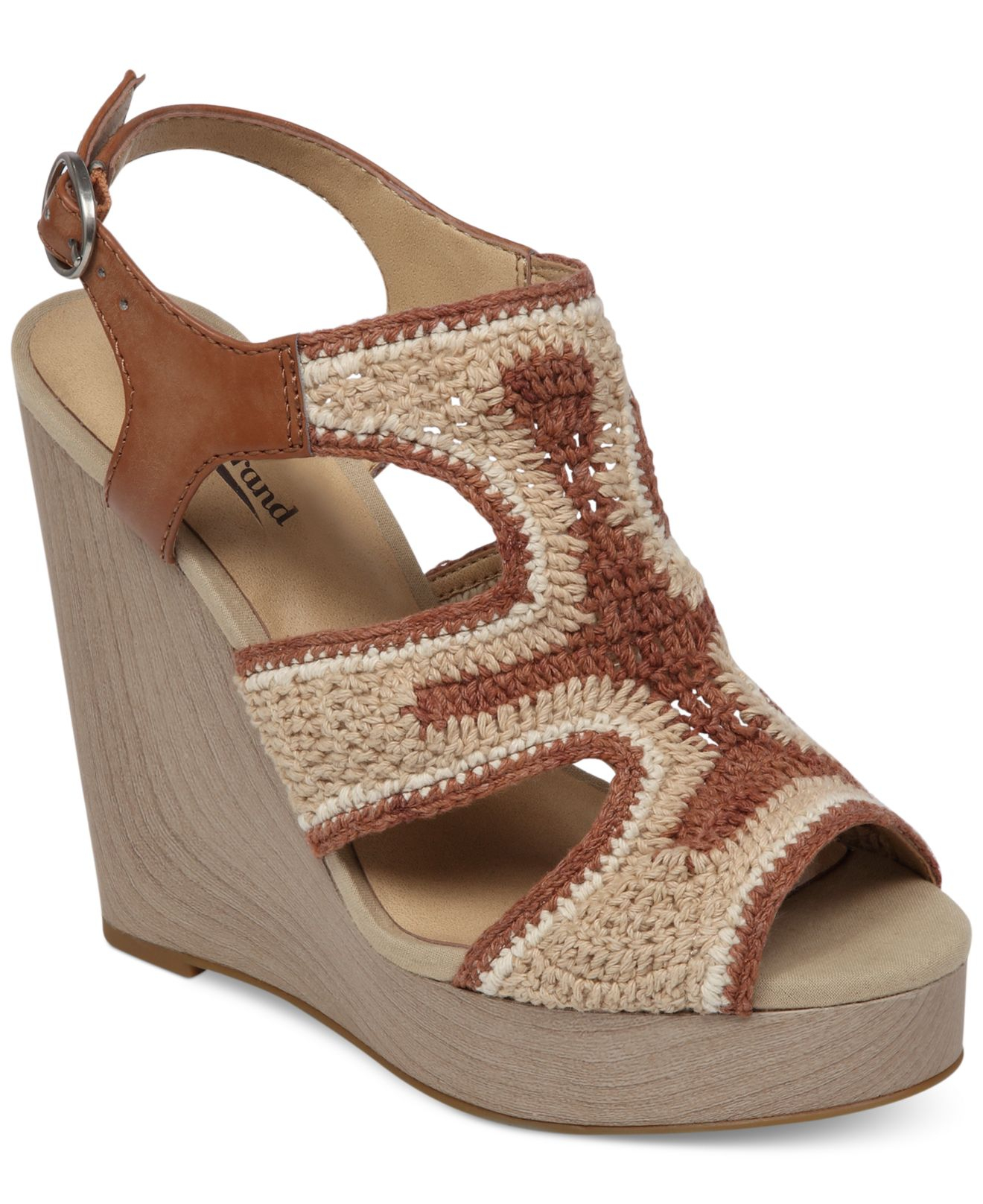  Lucky  Brand  Riverr Platform Wedge Sandals  in Brick Brown 