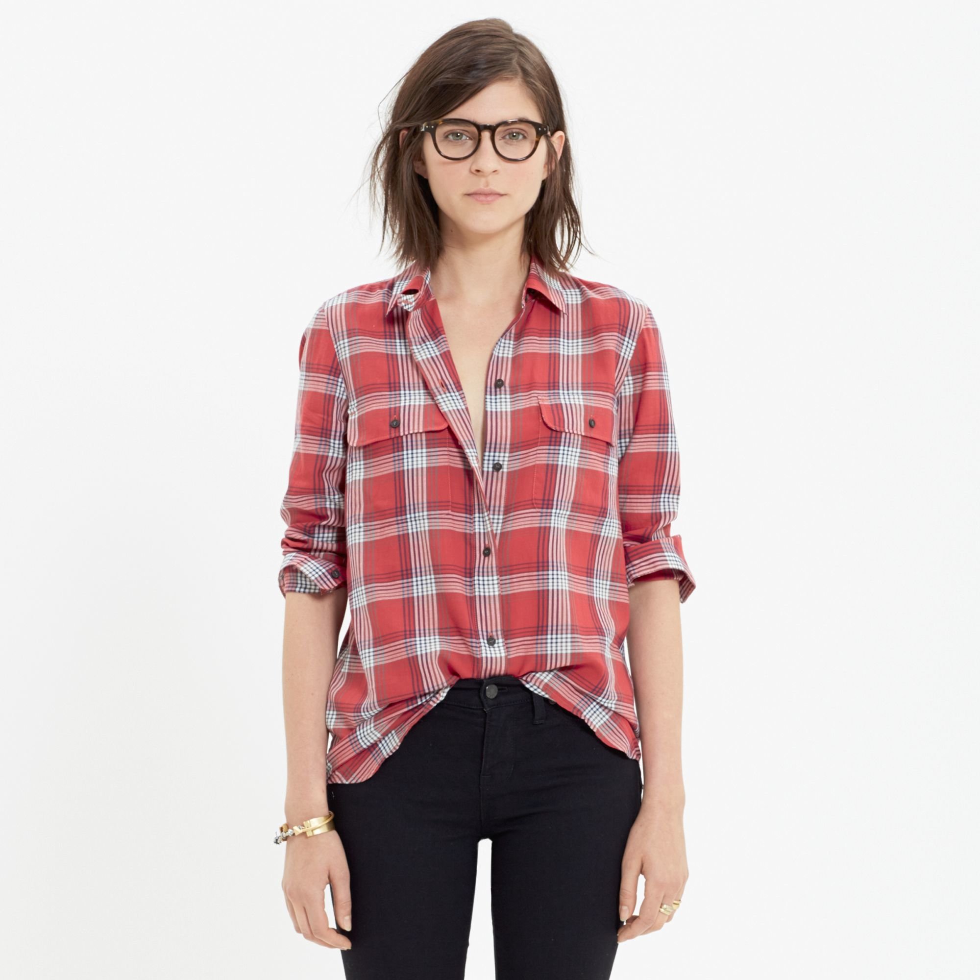 madewell red shirt