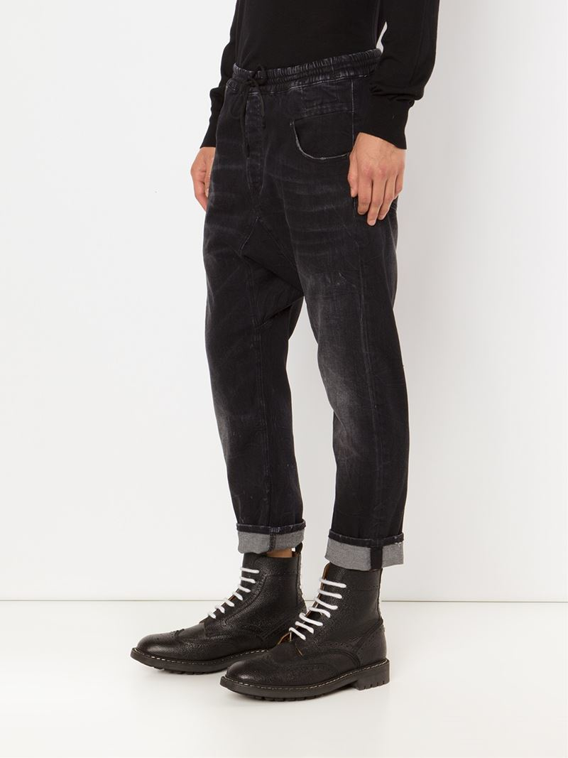 Lyst - R13 Drop-crotch Cropped Jeans in Black for Men