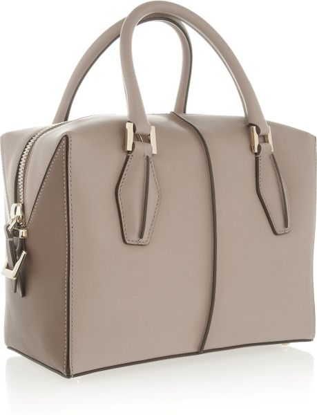 Tod's Dcube Bauletto Medium Leather Tote in Gray | Lyst