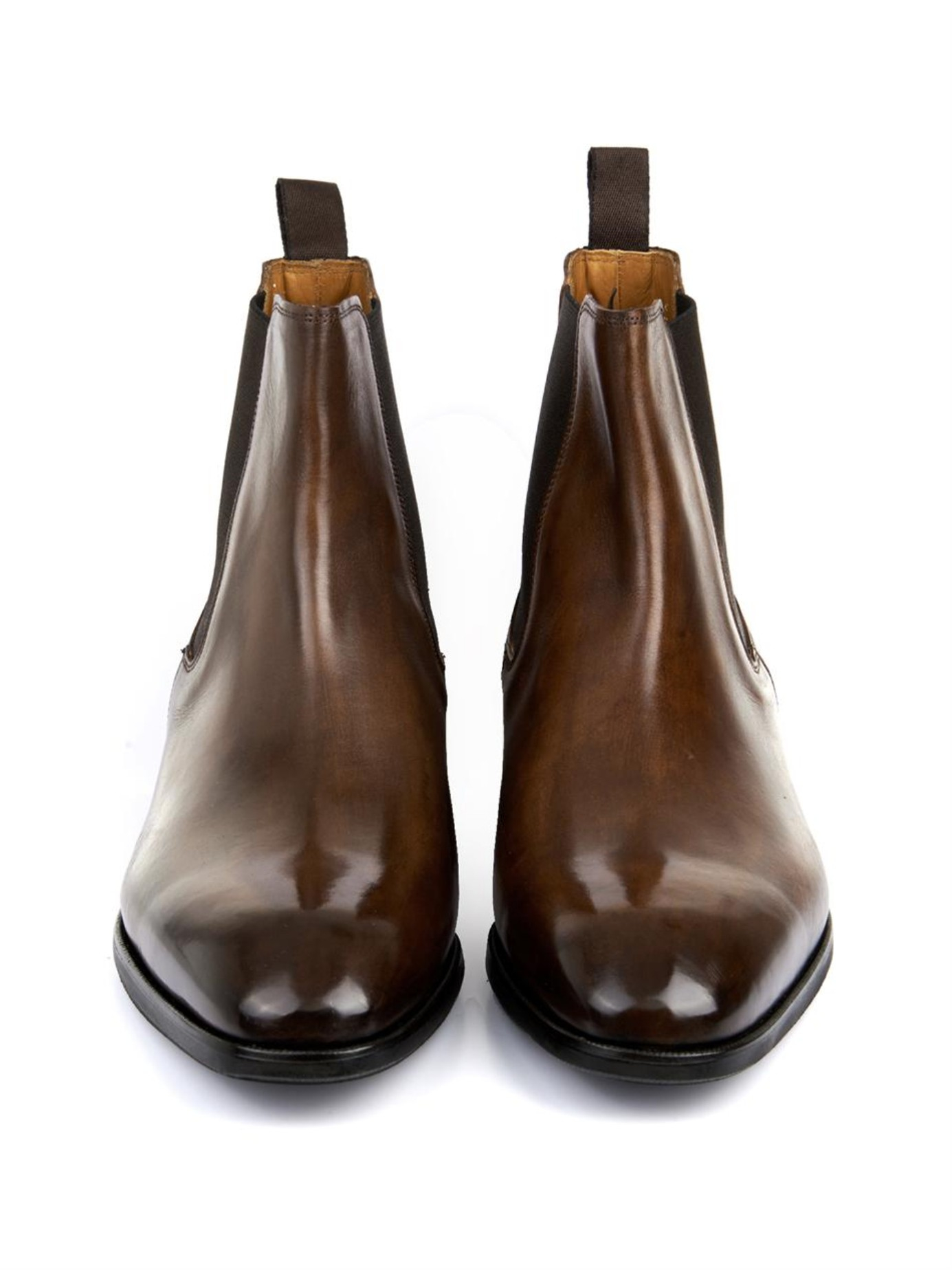Campanile High-Shine Leather Chelsea Boots in Brown for Men | Lyst