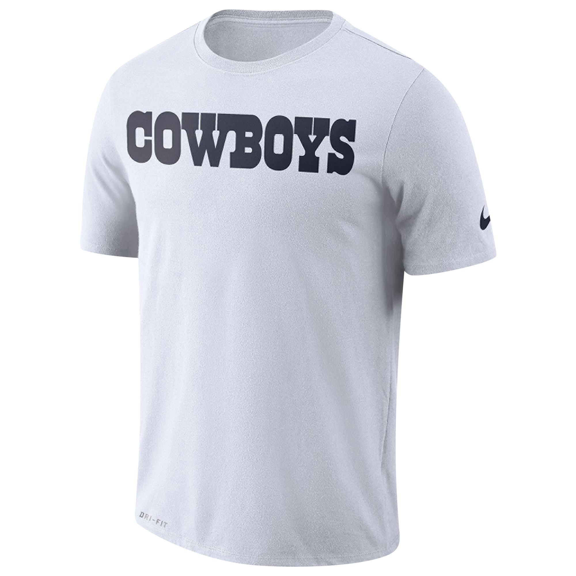 Nike Dallas Cowboys Nfl Df Cotton Wordmark Essential T-shirt in White ...