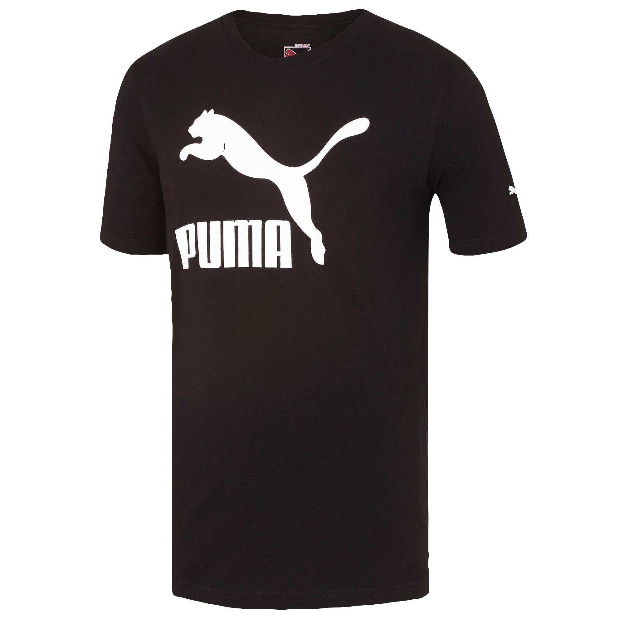 PUMA Men's Cotton Logo T-shirt in Black/White (Black) for Men - Save 50 ...