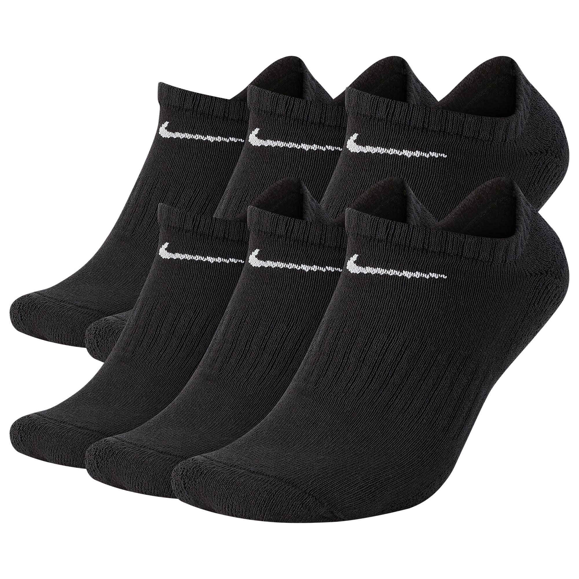 Nike 6 Pack Dri-fit Cotton No-show Socks in Black for Men - Lyst