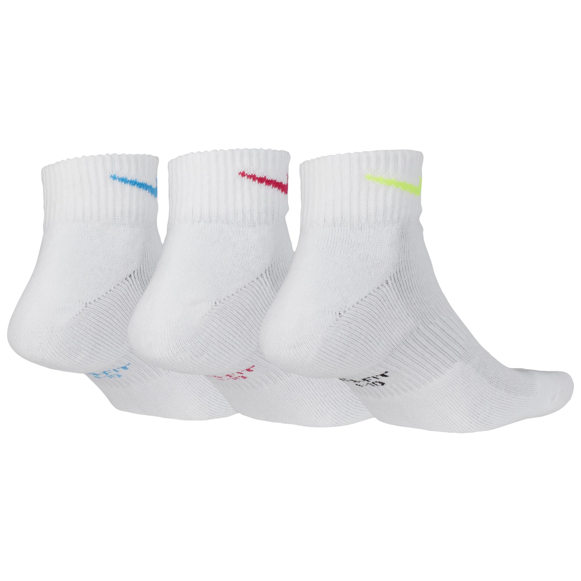 Nike 3 Pk Performance Cushioned Quarter Socks in White Lyst