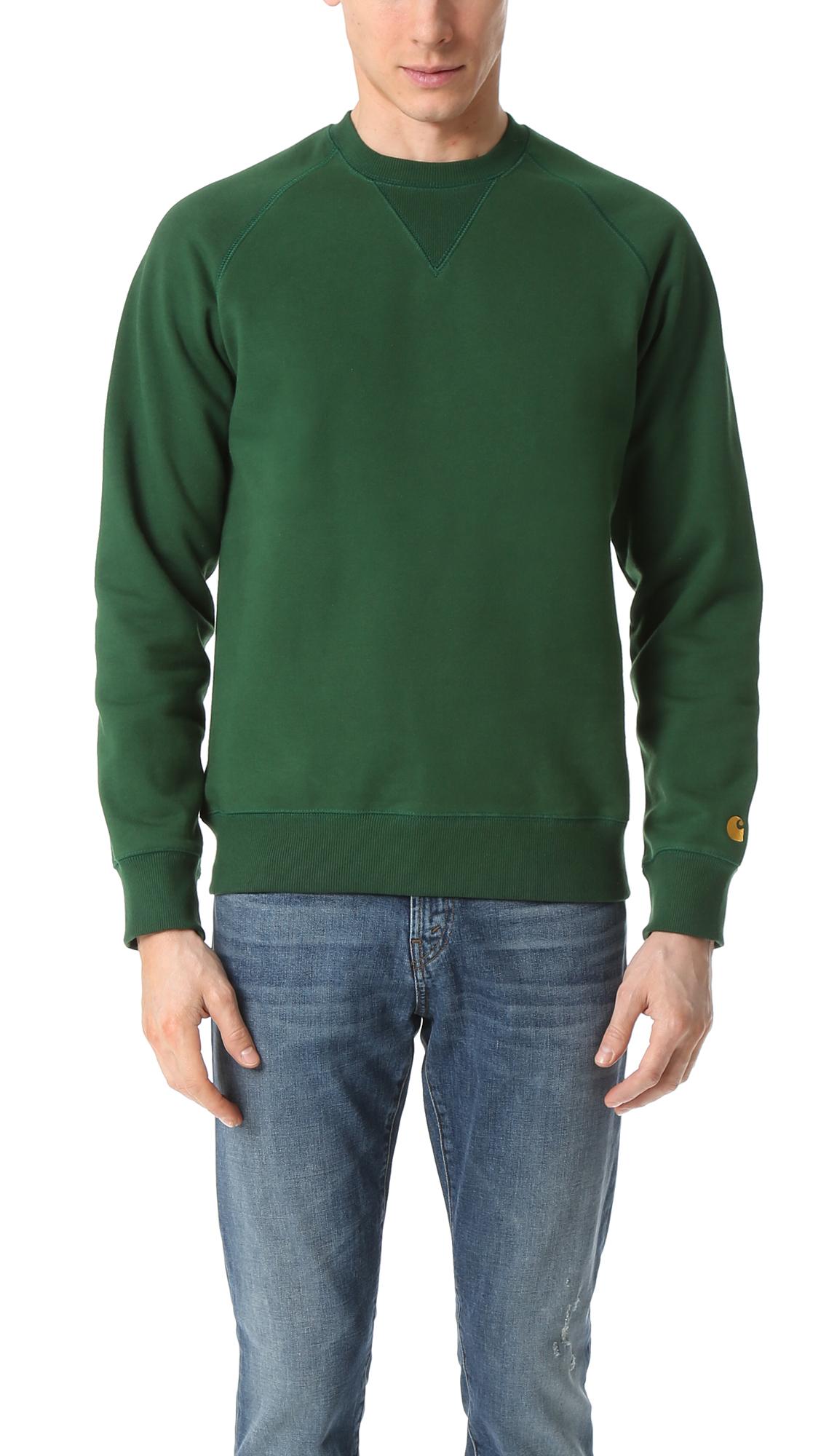 Lyst - Carhartt Wip Chase Crew Neck Sweatshirt in Green for Men