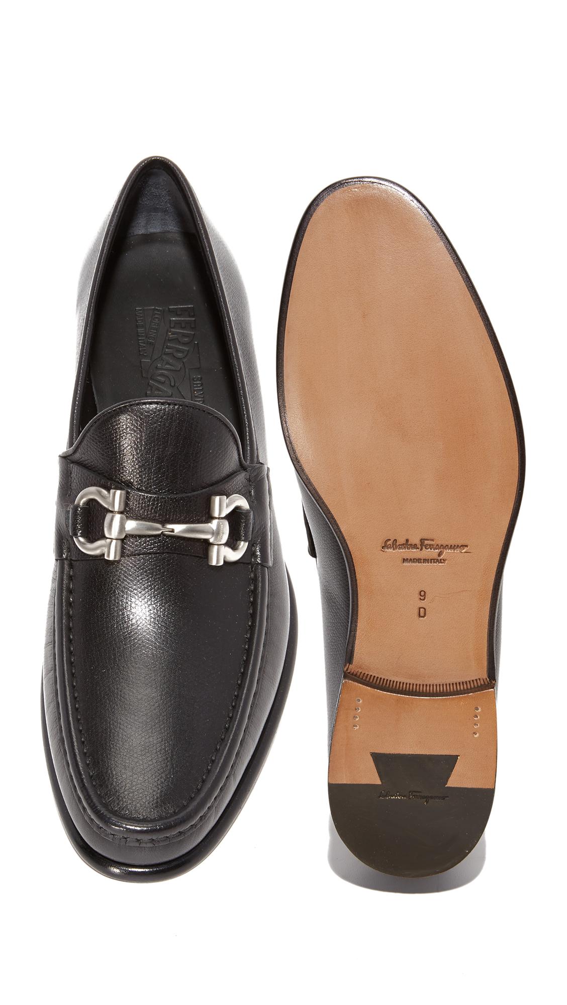 Ferragamo Mason Bit Leather Loafers in Black for Men - Lyst