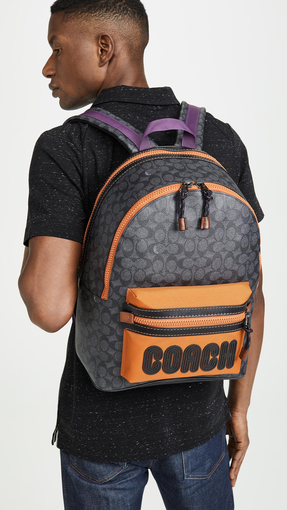 COACH Signature Academy Backpack With Coach Patch in Gray for Men Lyst