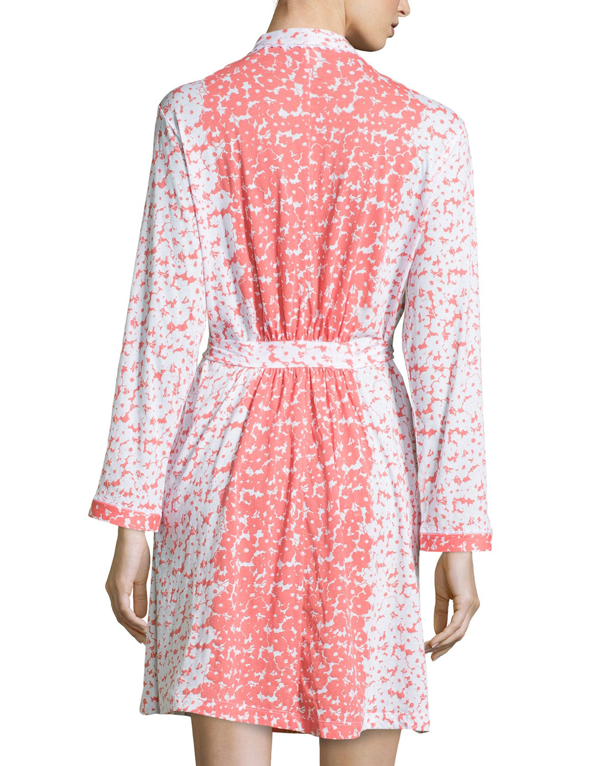 Lyst Oscar De La A Fl Print Wrap Short Robe Gallery