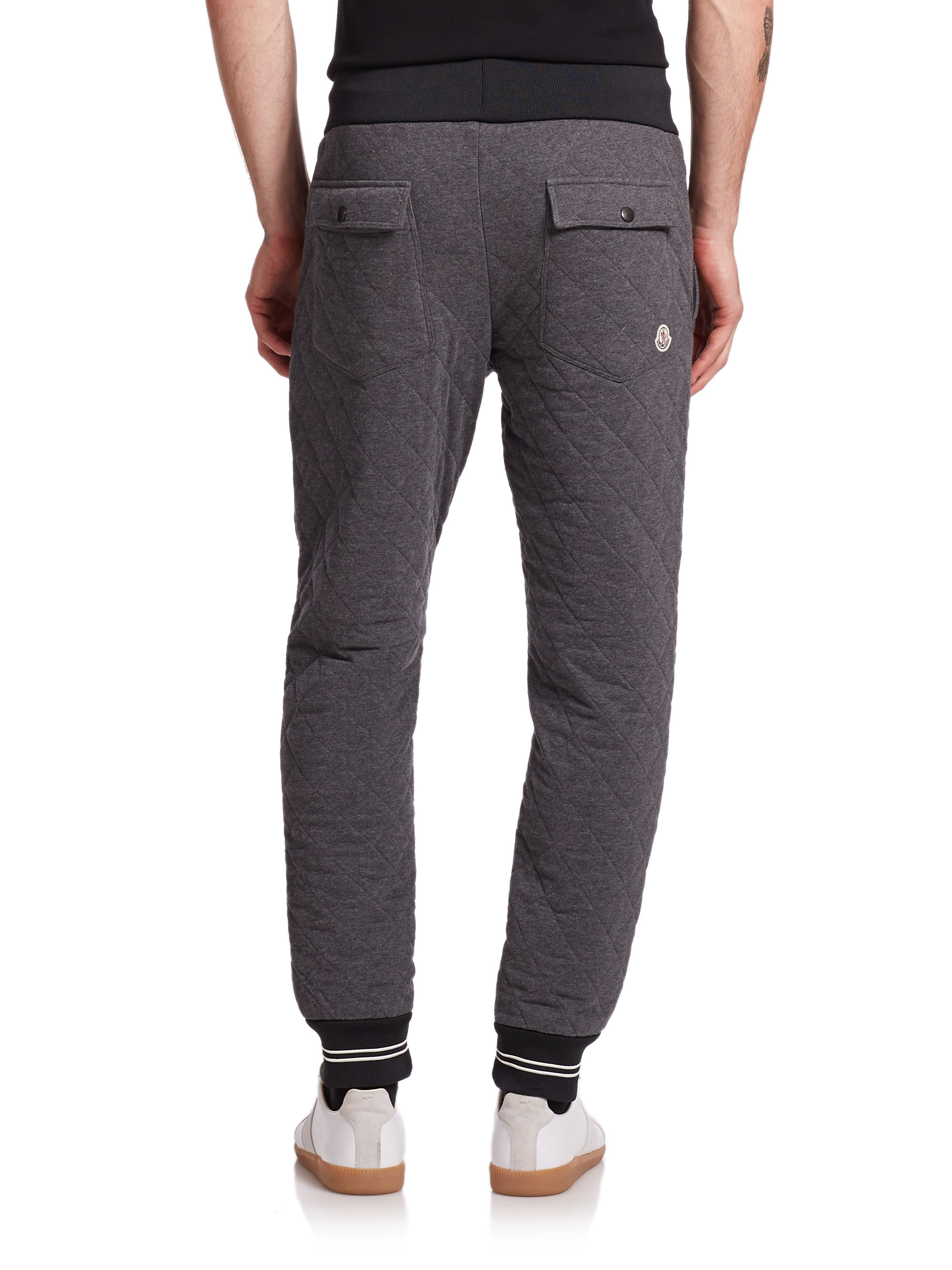 Lyst - Moncler Quilted Drawstring Pants in Gray for Men