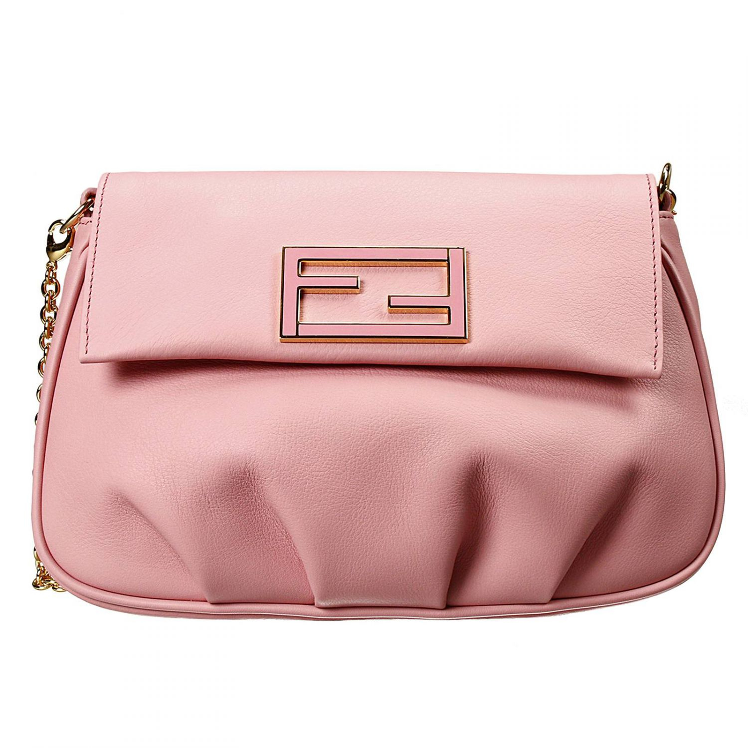 Fendi Clutch Bag Mini The Sta Crossbody Leather With Chain in Pink | Lyst