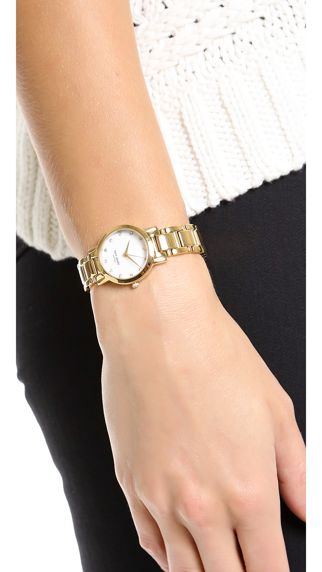 Lyst Kate Spade New York Gramercy Mini Crystal Marker Watch Gold Gallery