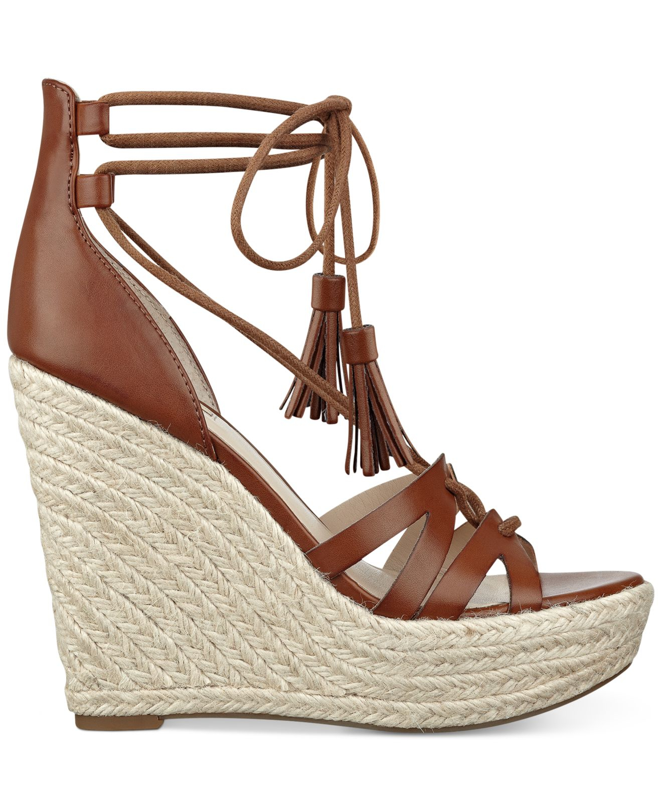 Lyst Guess Women s Ollina Platform Wedge  Sandals  in Brown 