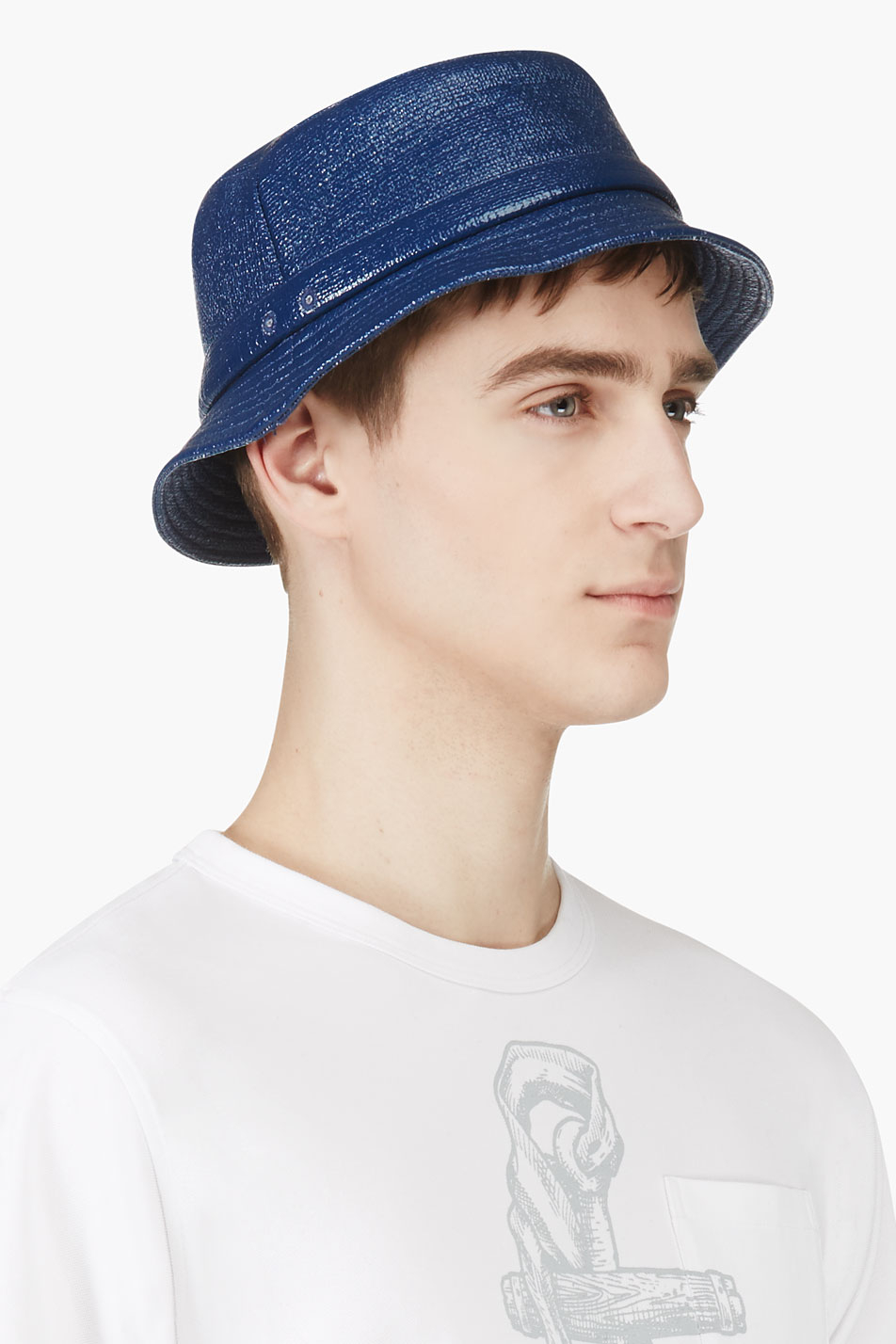 Thom Browne Navy Waxed Cotton Tilley Hat in Blue for Men (navy) | Lyst