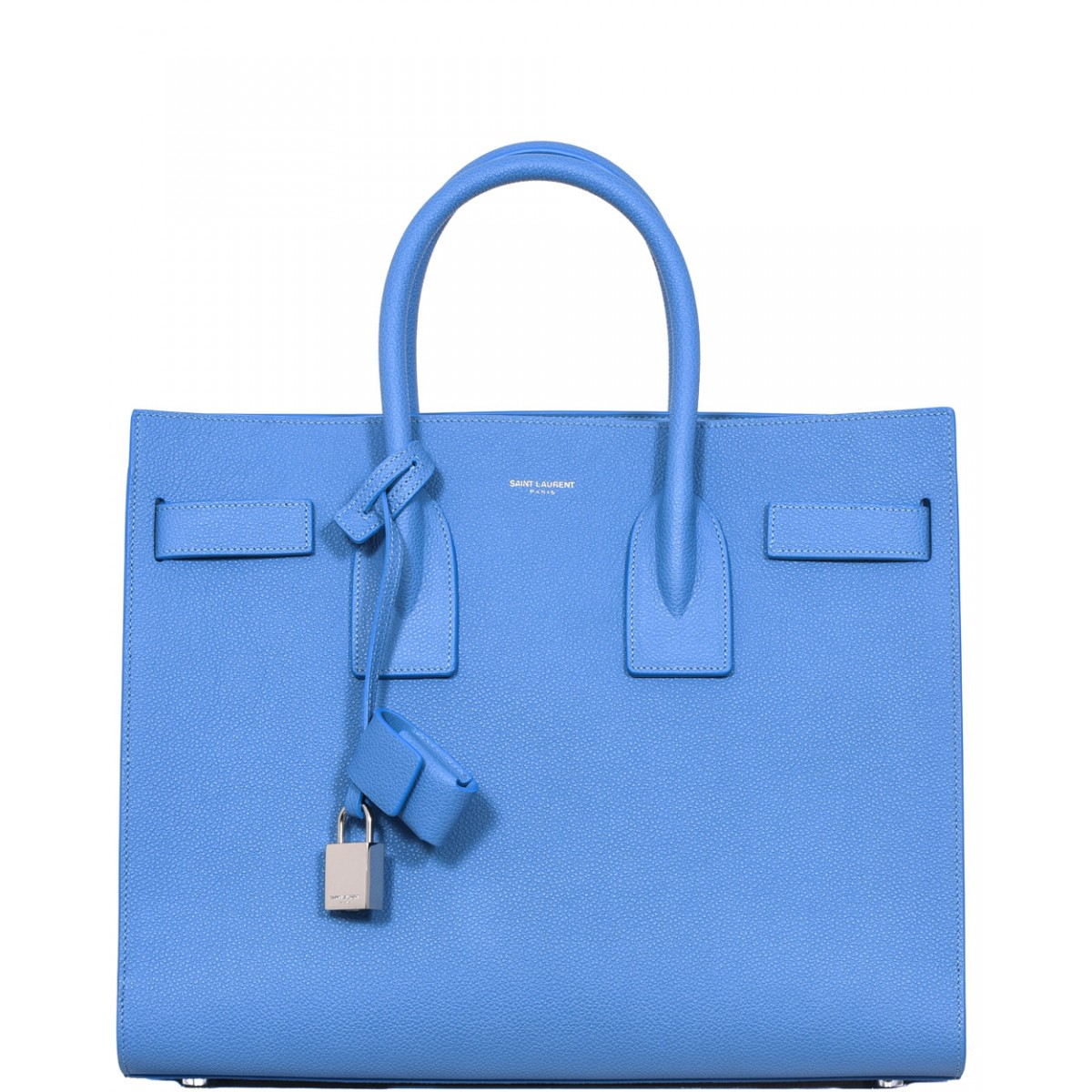 Saint laurent Large Shopping Tote Smooth Leather in Blue | Lyst
