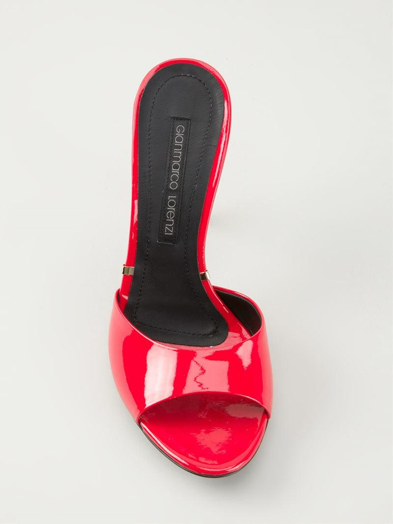 red plaid mule shoes