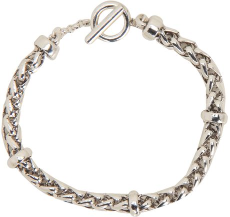 Lauren By Ralph Lauren Braided Chain Bracelet in Silver | Lyst