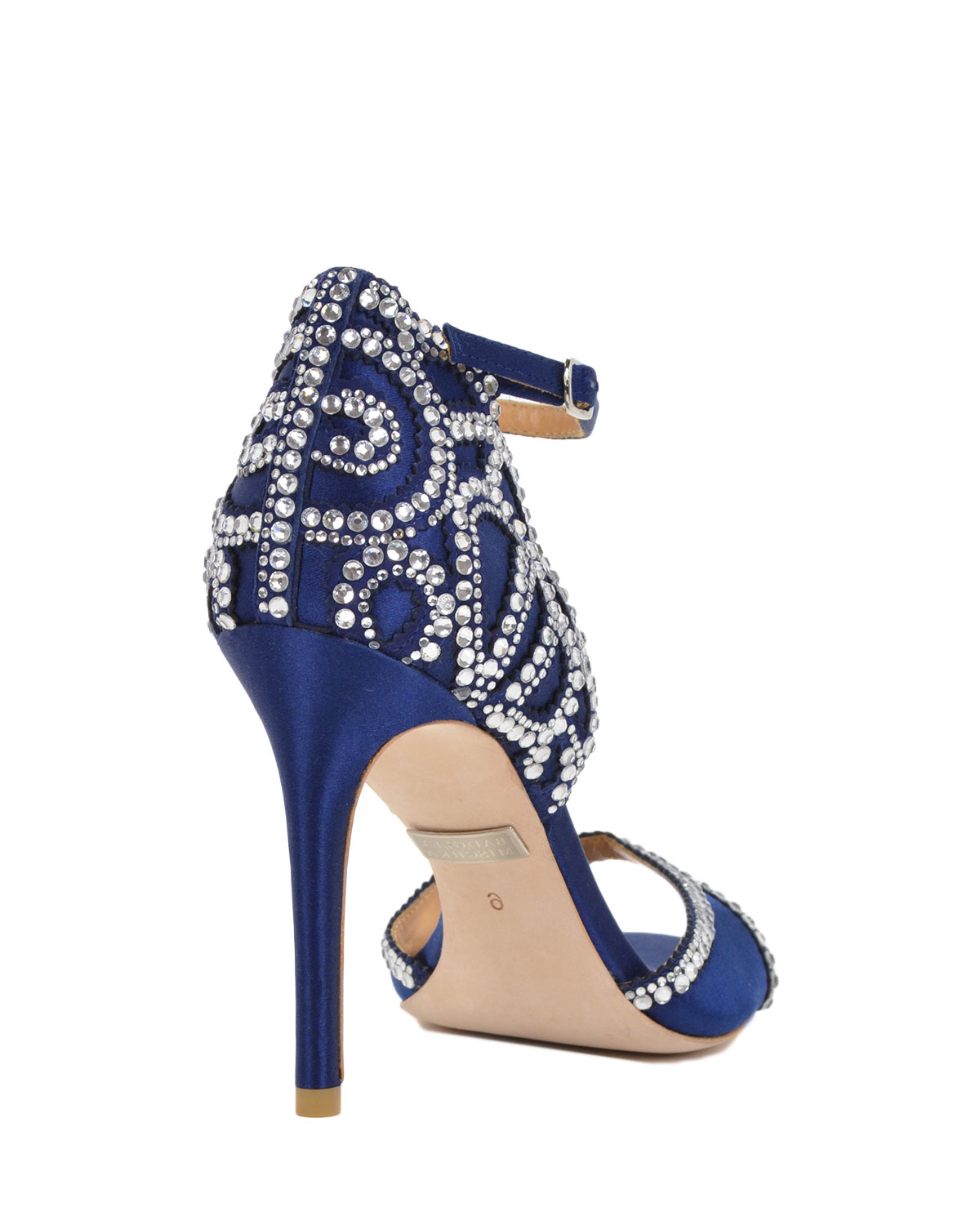 Badgley mischka Roxy Ankle Strap Evening Shoe in Blue (Navy) | Lyst