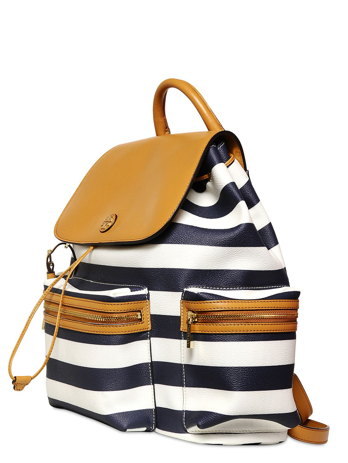 Tory Burch Kerrington Coated Canvas Backpack in White for Men (NAVY ...