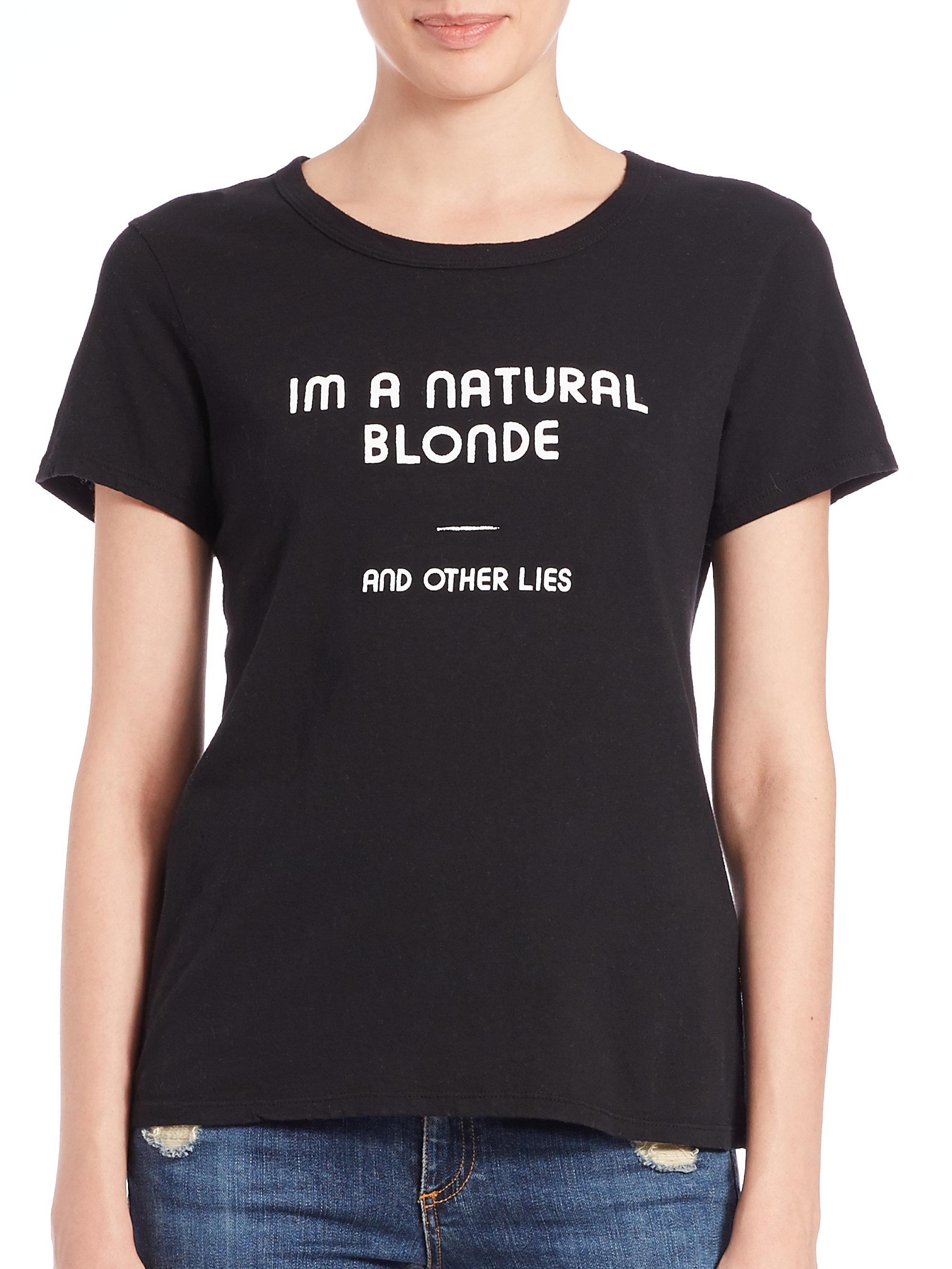 blond tee shirt