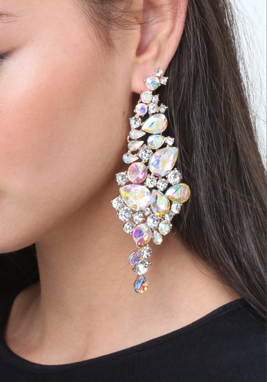 Lyst Bebe Dramatic Crystal Earrings In Metallic Gallery