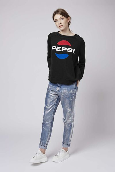 Topshop Pepsi Sweat By Tee And Cake in Black  Lyst