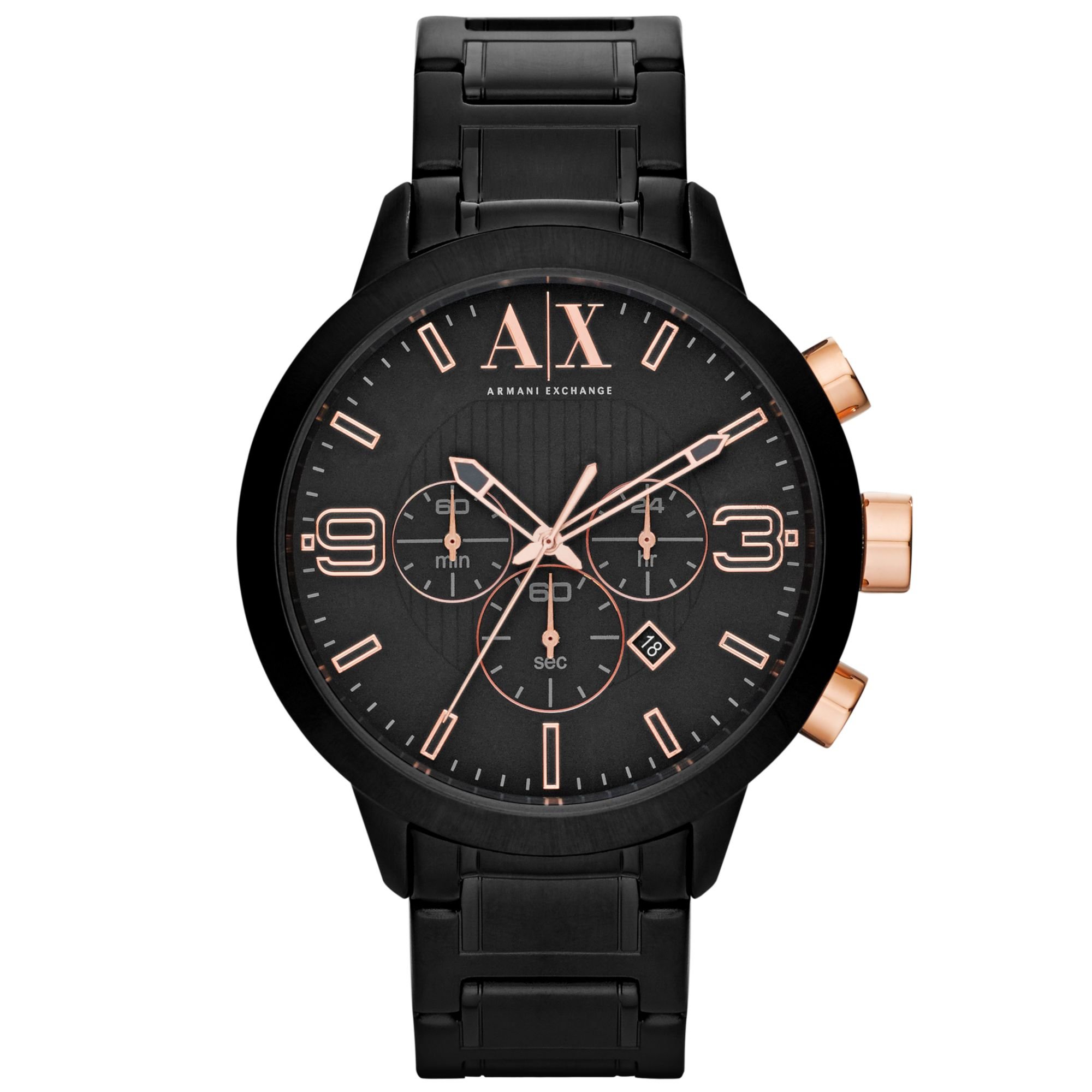 Armani Exchange Ax Armani Exchange Watch Mens Chronograph Black ...