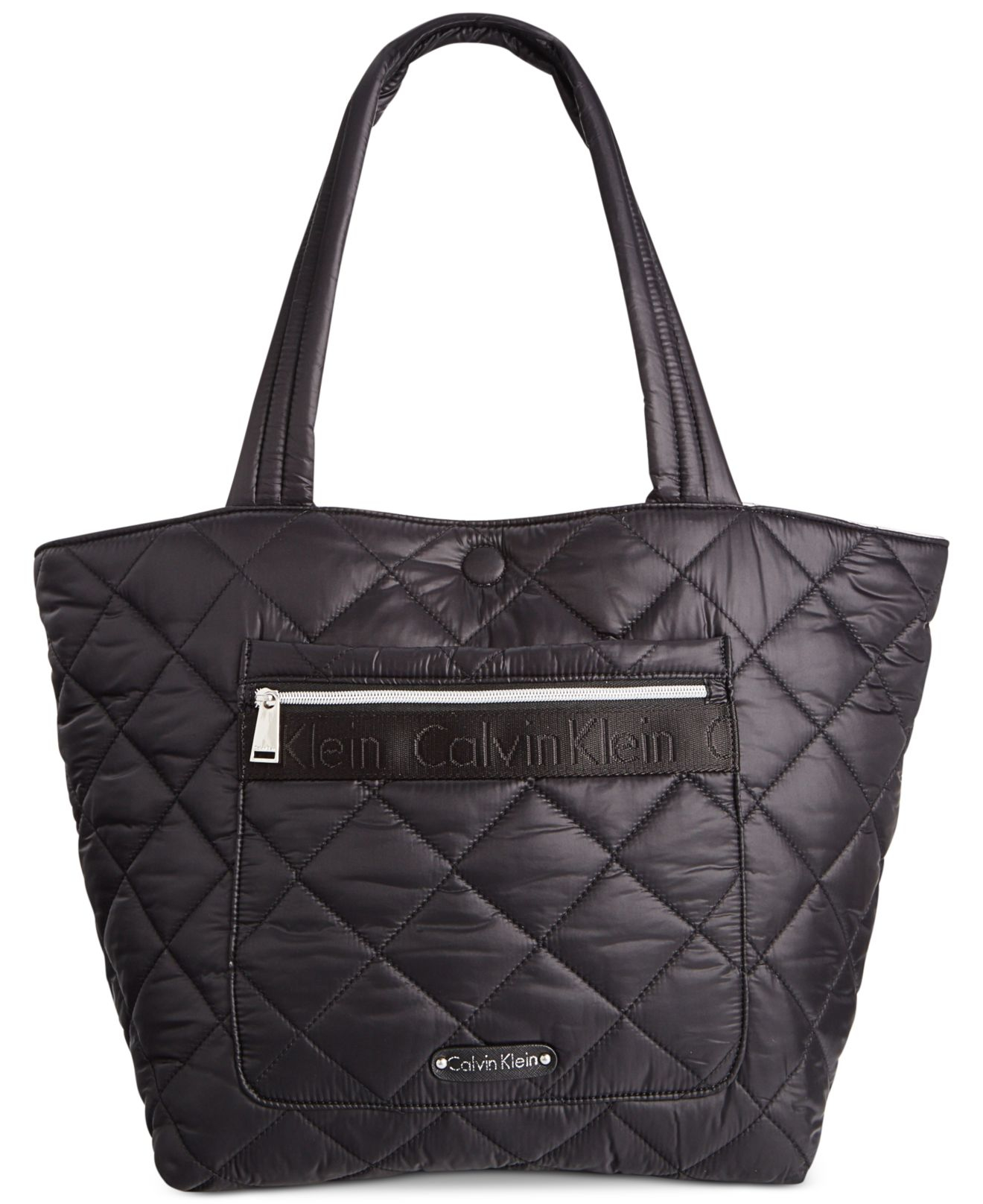 Calvin klein Cire Nylon Quilted Reversible Large Tote in Blue (Dark ...