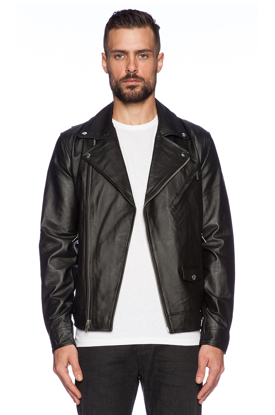 Lyst Obey Saint S Leather Jacket In Black For Men Gallery