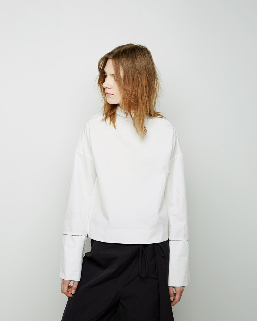 Download Lyst - Marni Tie-back Mock Neck Blouse in White