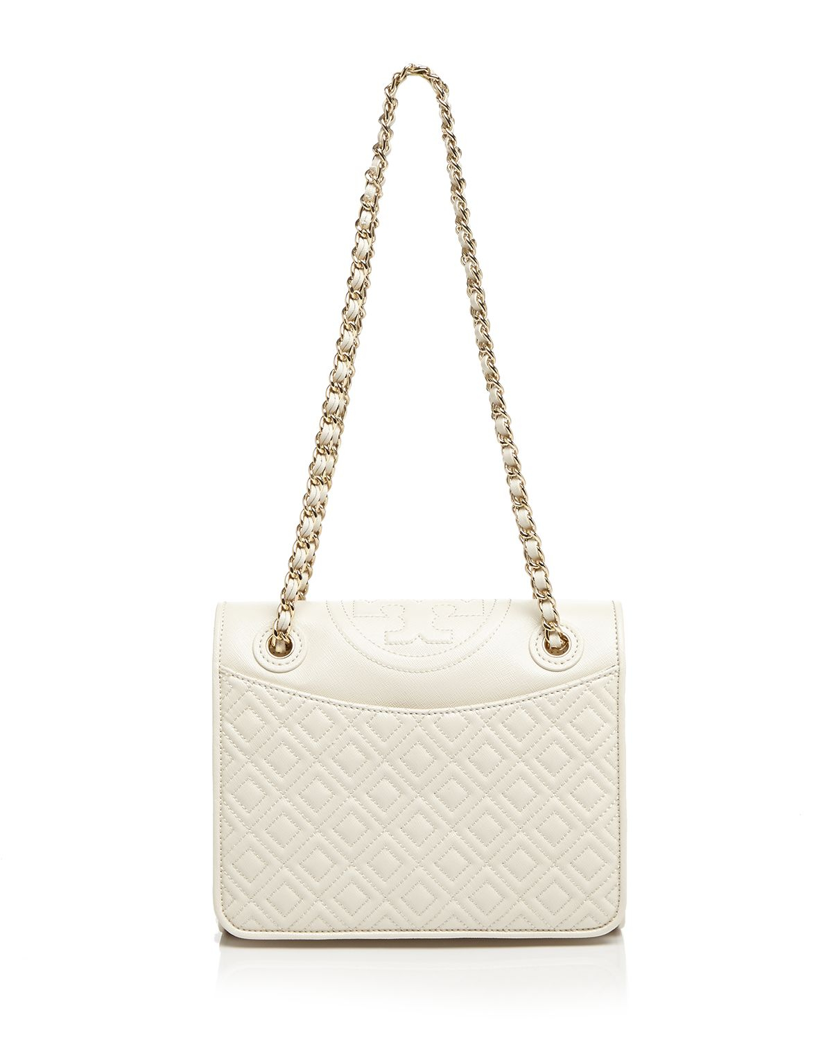 Tory Burch Shoulder Bag Fleming Patent Medium in White Lyst