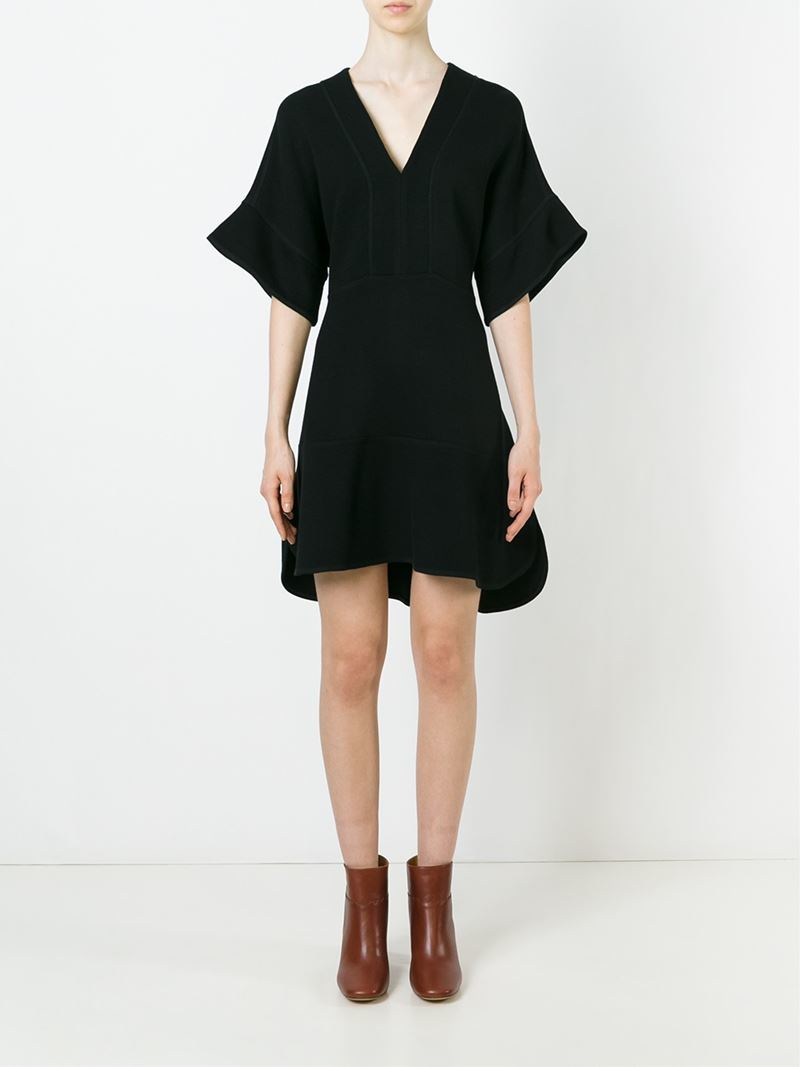 Lyst - Chloé Wide Sleeve Dress in Black