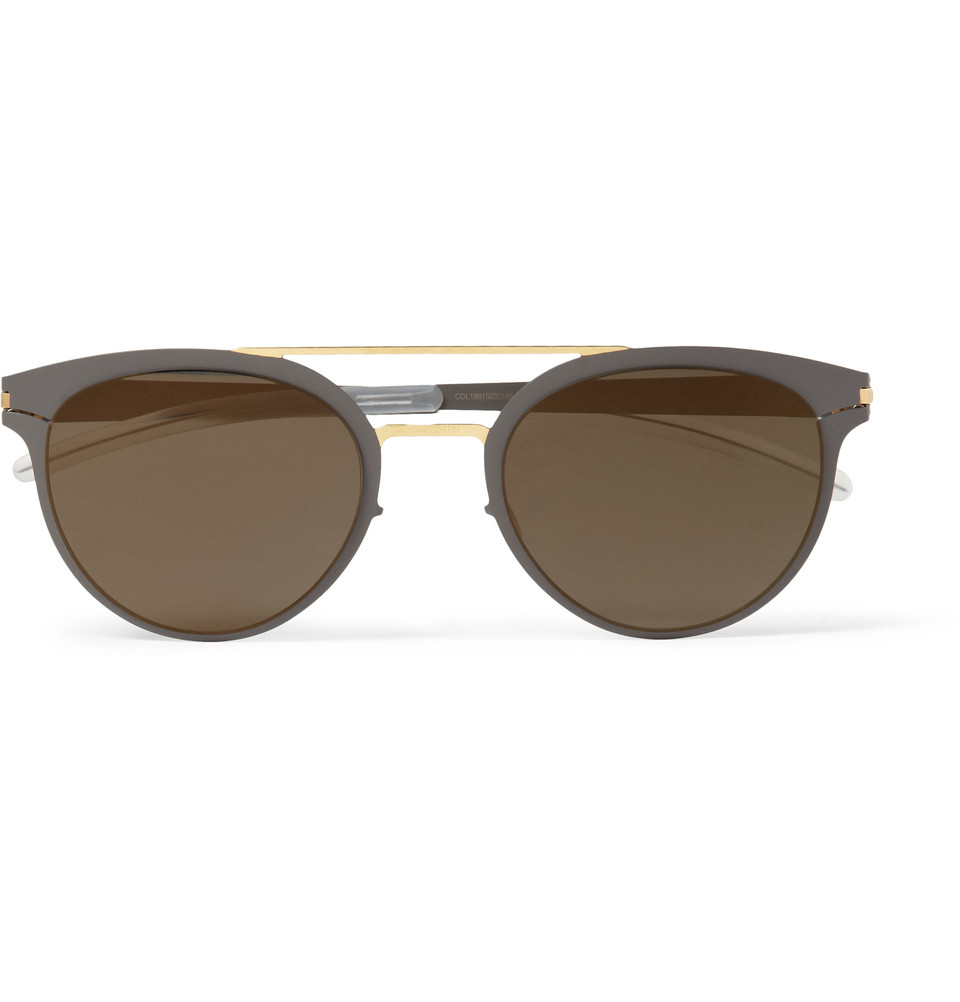 Lyst - Mykita Dash Lightweight Round-Frame Metal Sunglasses in Gray for Men