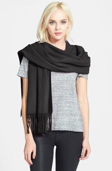 Lyst - Nordstrom Cashmere Wrap in Black