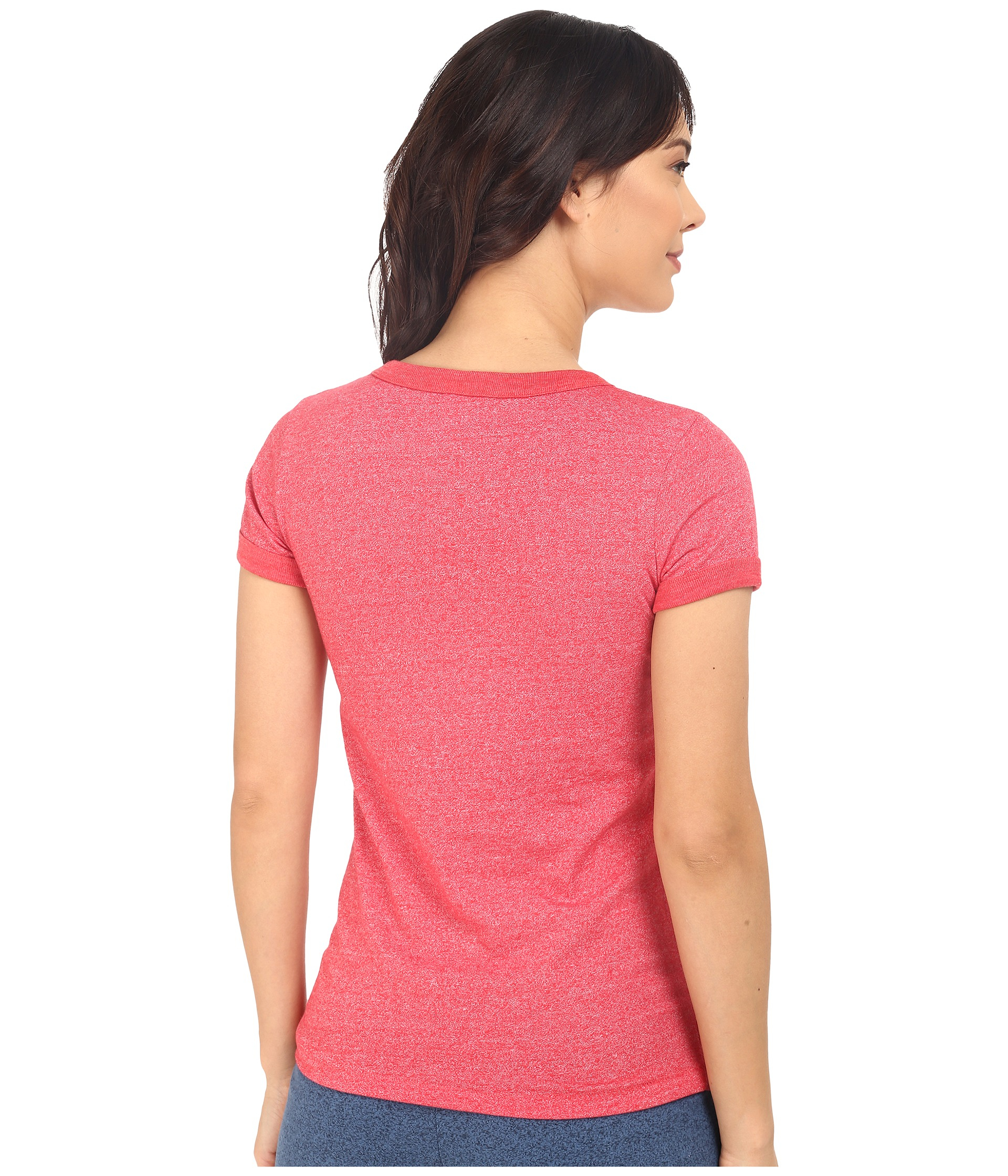 Alternative Apparel Eco Mock Twist Jersey Ideal Ringer Tee in Pink - Lyst