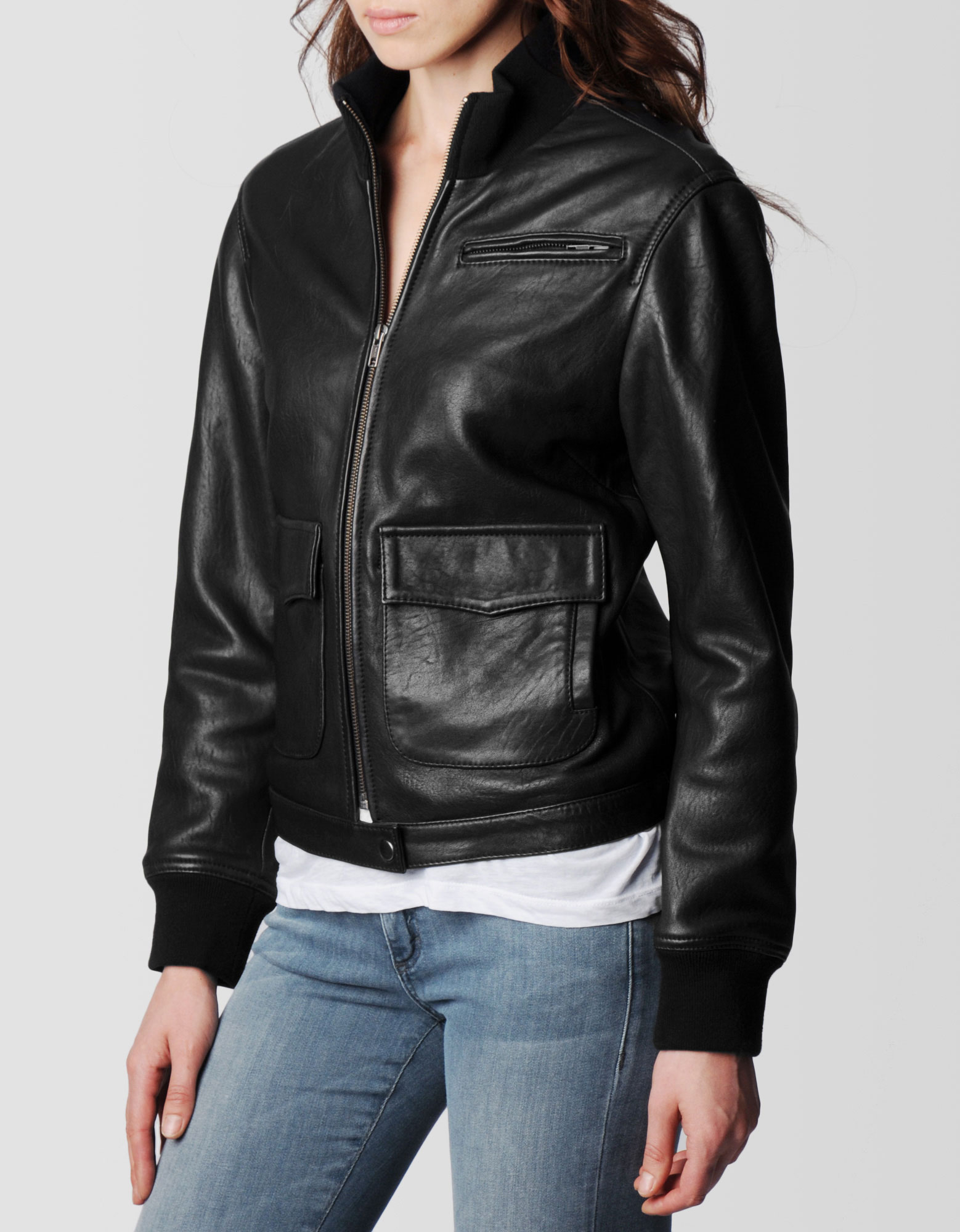 True Religion Er Womens Leather Jacket In Black Lyst Gallery