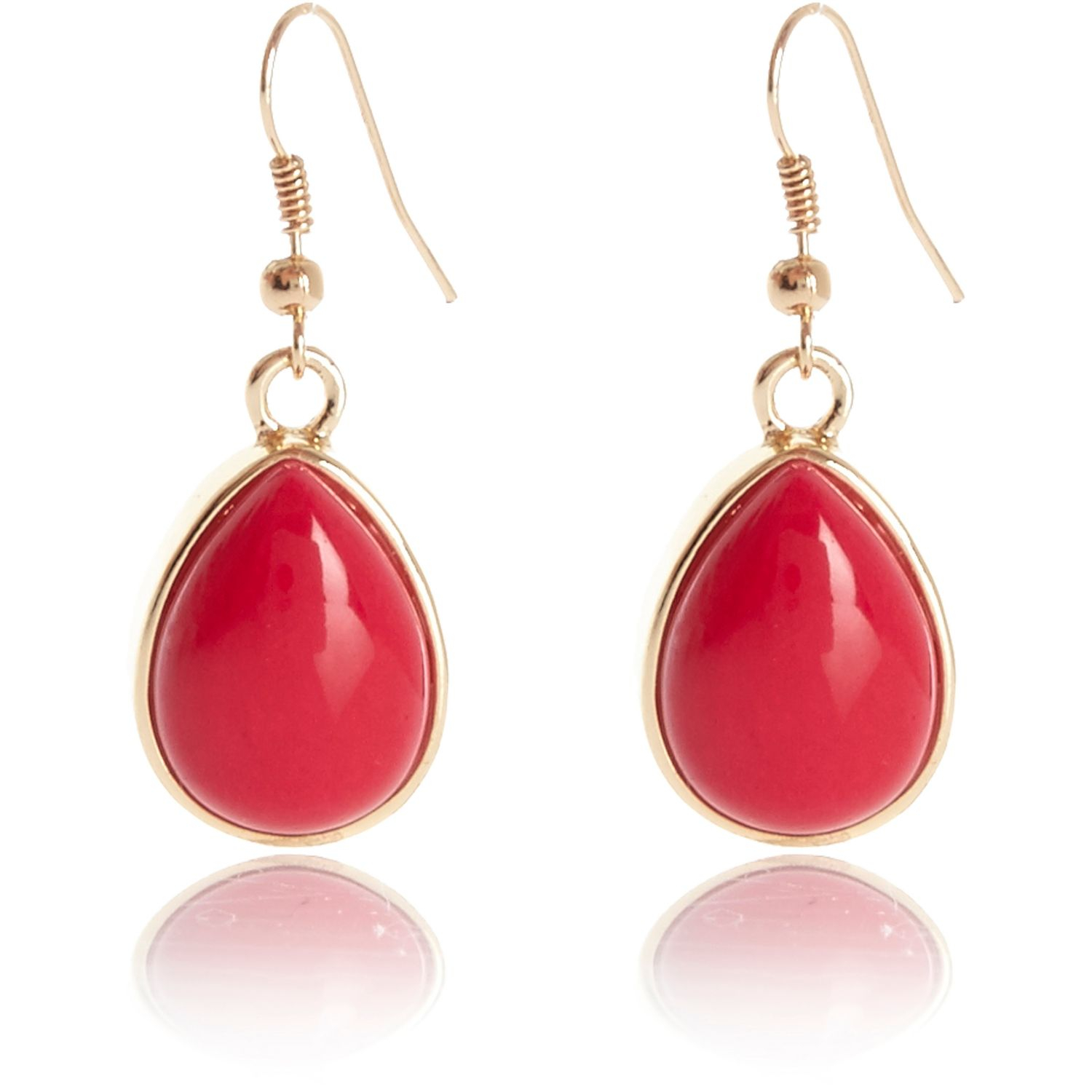 River Island Pink Semiprecious Stone Drop Earrings in Pink | Lyst