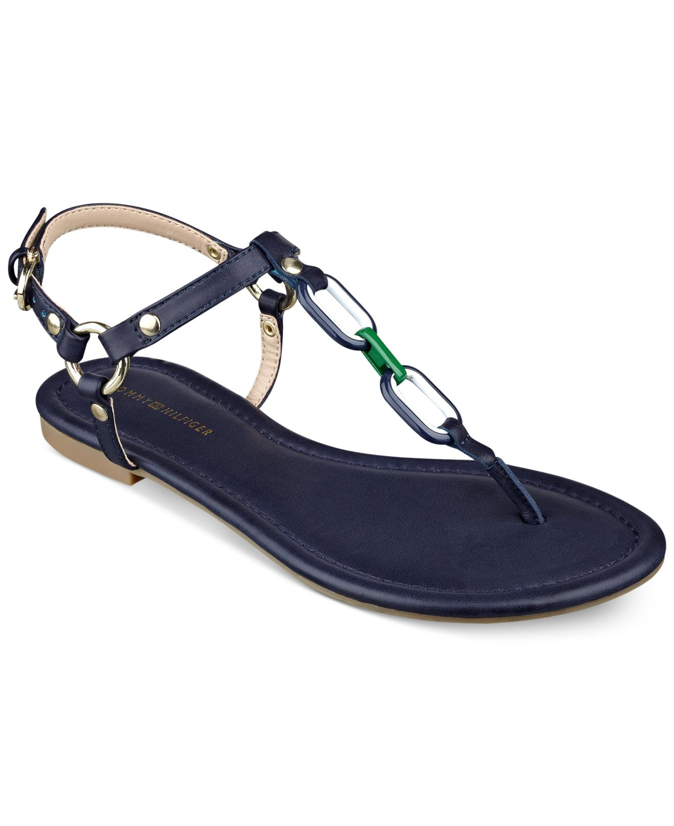 Lyst - Tommy Hilfiger Shelley Flat Thong Sandals in Blue