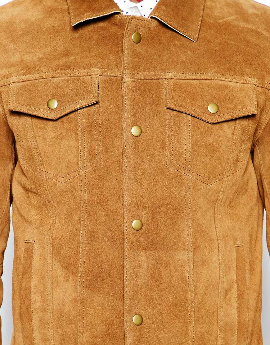 Lyst Asos Suede Western Jacket In Brown For Men