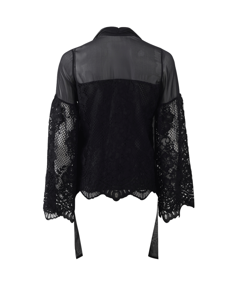 black lace button up shirt