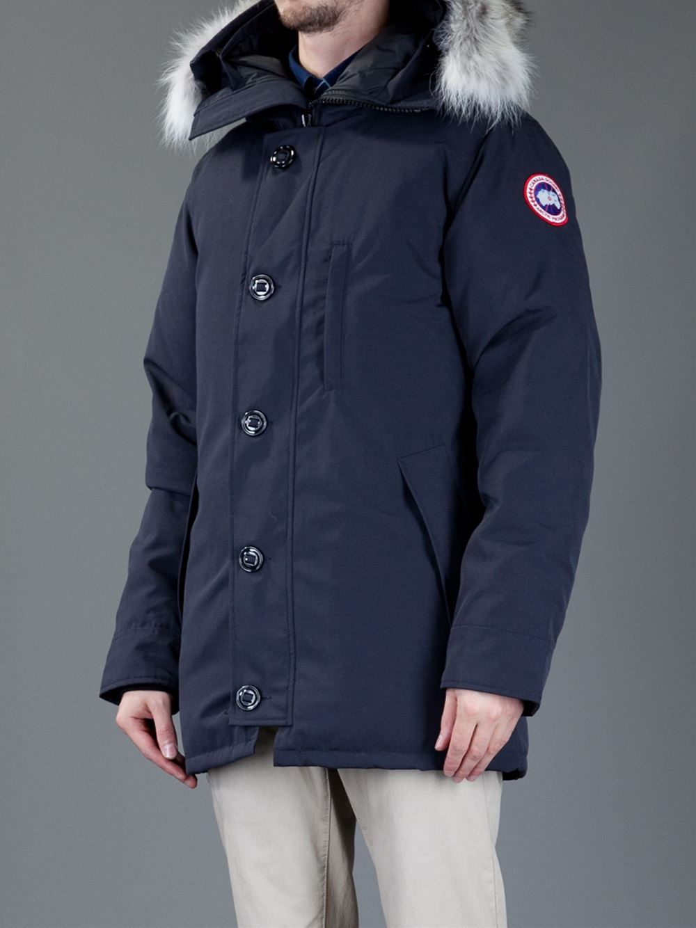 dark blue parka jacket