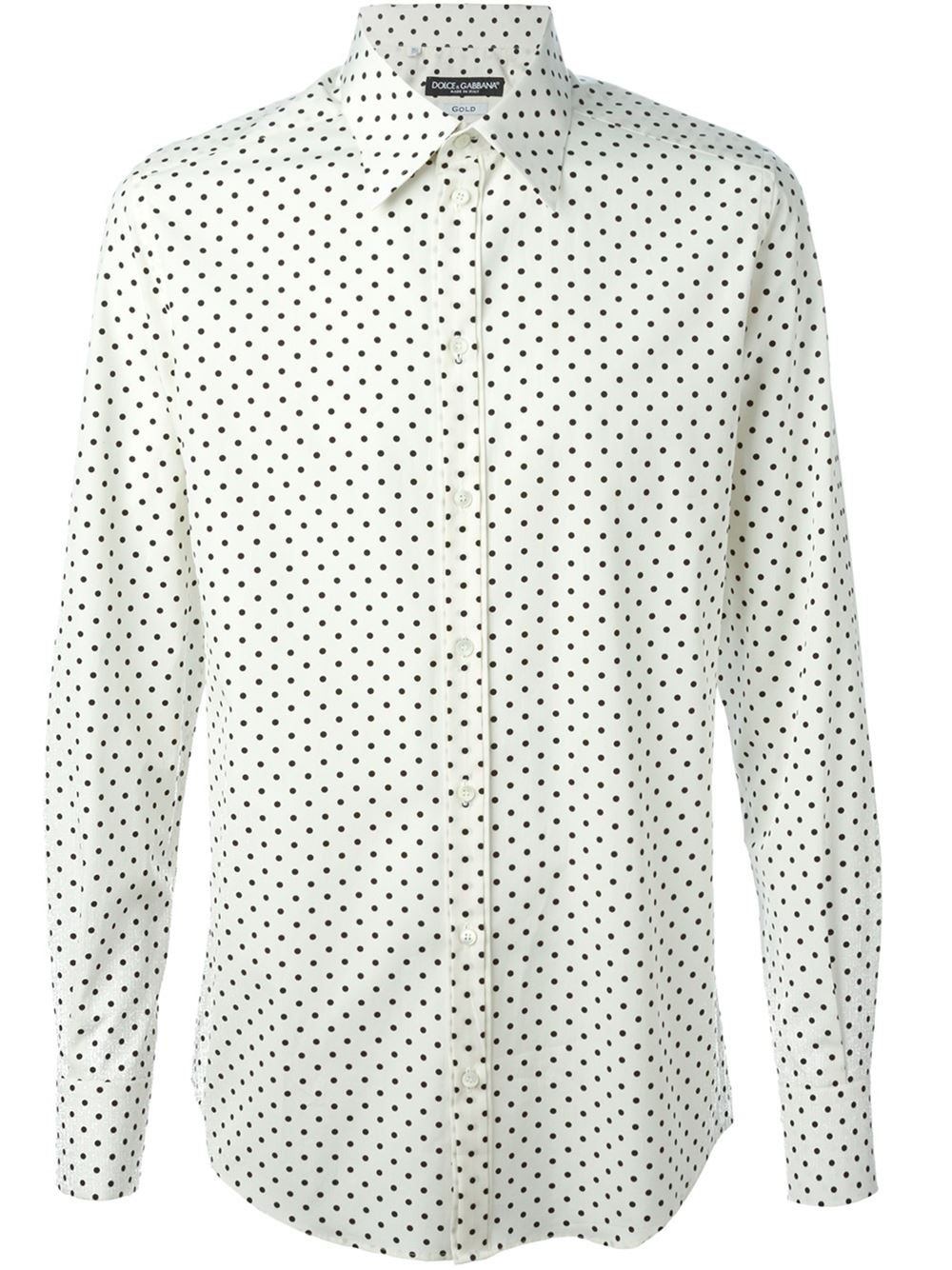 Dolce & Gabbana Polka Dot Print Shirt in White for Men | Lyst