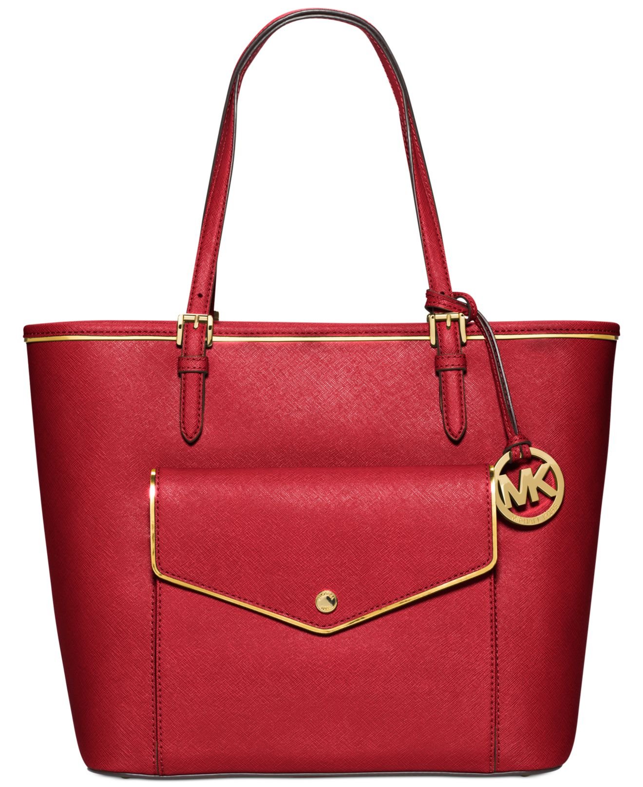 Lyst - Michael Kors Michael Macy&#39;S Exclusive Specchio Jet Set Large Pocket Multifunction Tote in Red