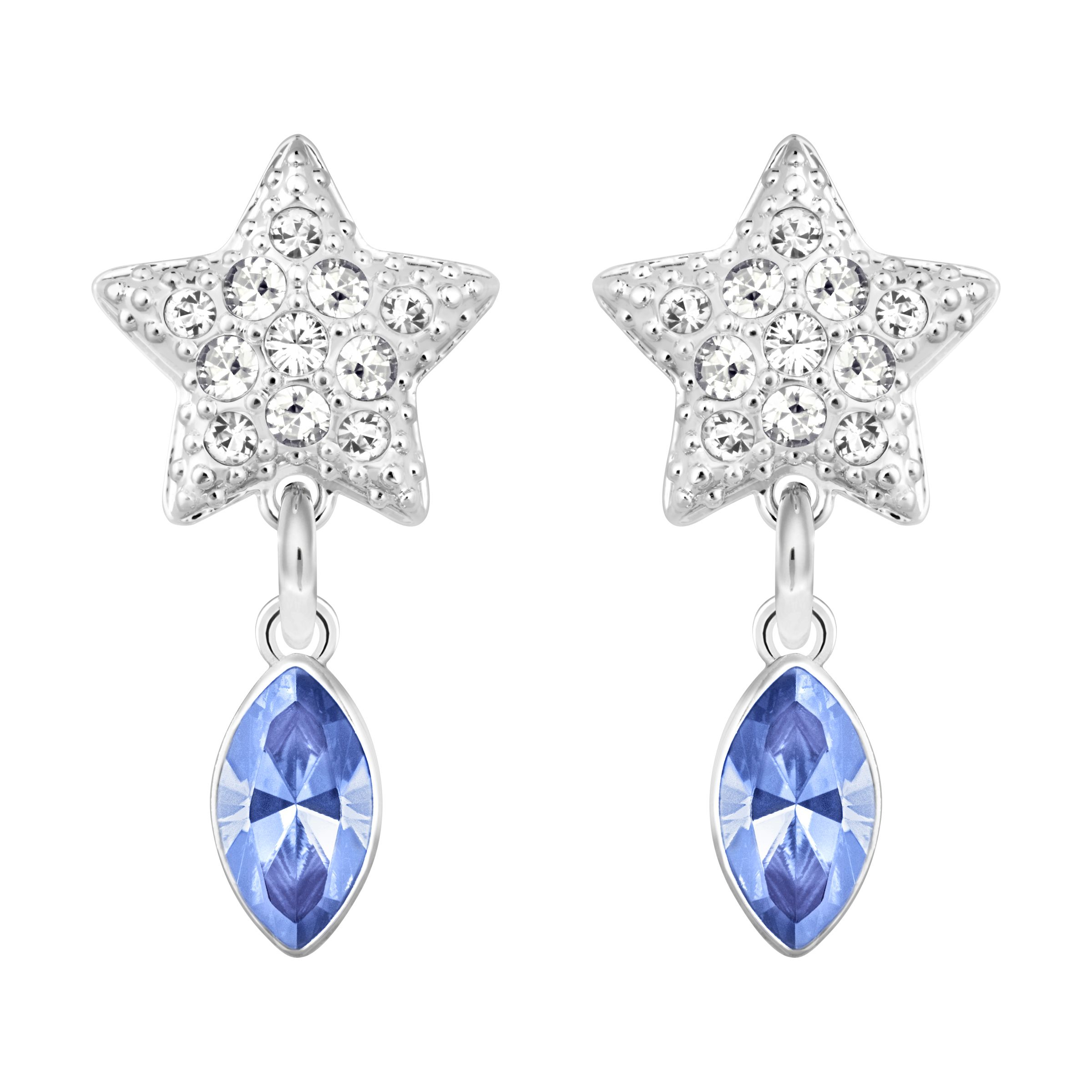 Swarovski Duo Star Pierced Earrings in Silver Lyst