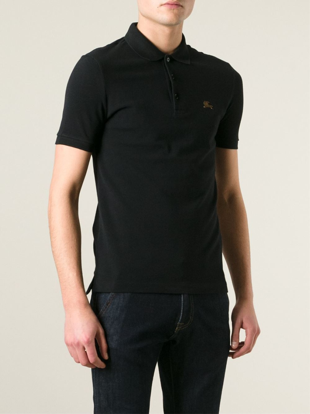 Lyst - Burberry Brit Chest Logo Polo Shirt in Black for Men
