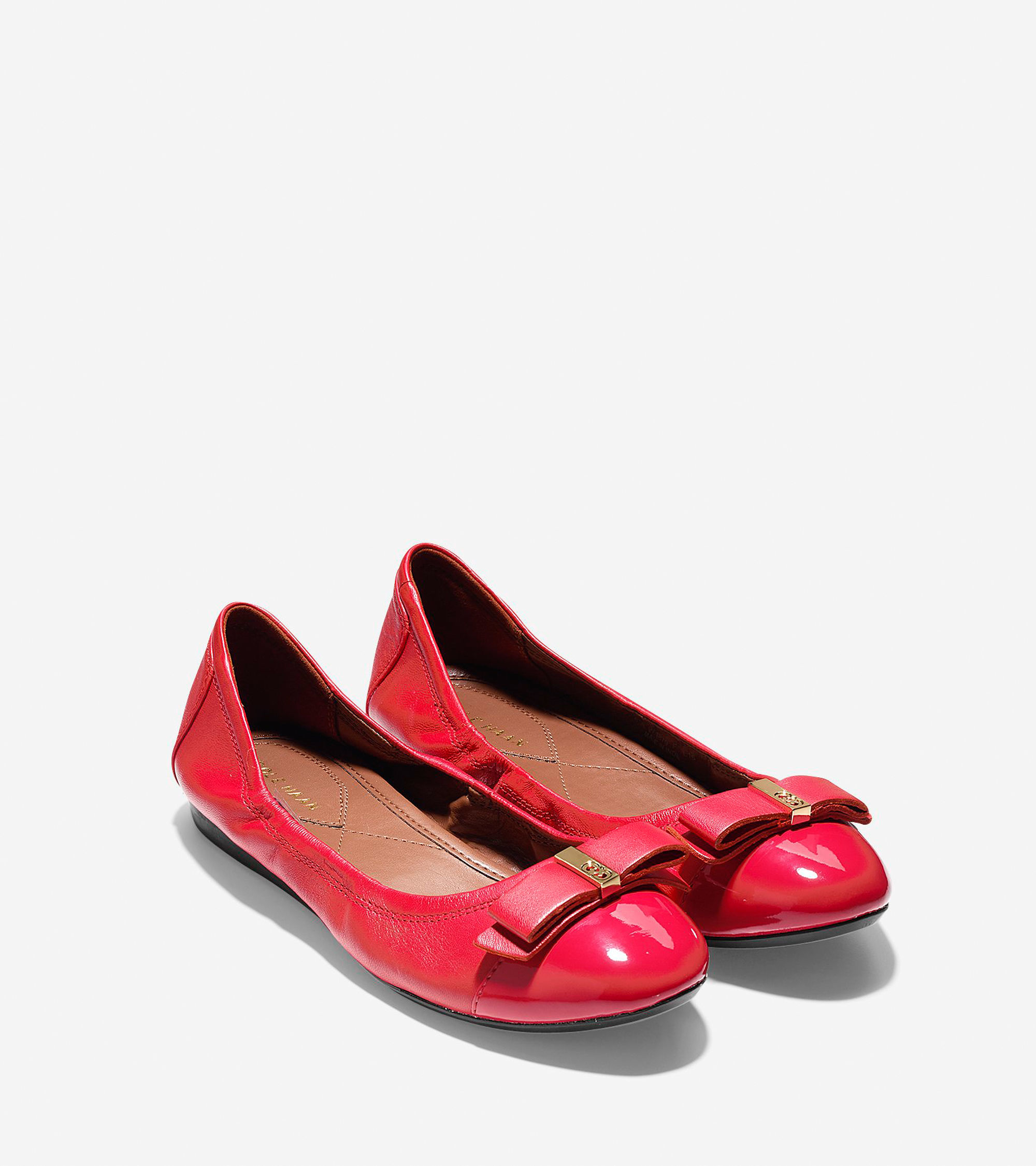 Cole Haan Elsie Leather Ballet Flats In Red Lyst 